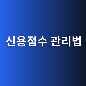 신용점수 낮으면 생기는 일, 관리 방법 총정리 8 신용점수 관리법